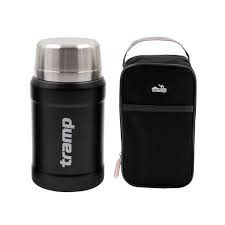Термос Tramp с широким горлом 800мл с сумкой черный TRC-132