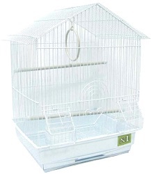 Клетка для птиц №1  35*28*46см (401) домик.комплект