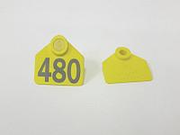 Бирка идентификационная для КРС (двойная) средняя розовая с №