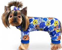 Пыльник для собак "Смайл" синий XL