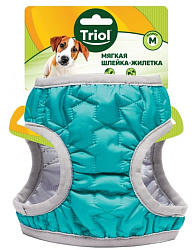 Шлейка-жилетка мягкая утепленная бирюзовая M, обхват груди 400-450мм, Triol