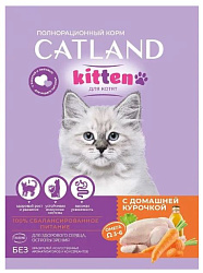 Catland Kitten корм сухой для котят домашняя курочка 1,3кг 