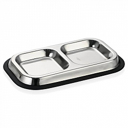 Миска металлическая двойная 480мл 2716 В (плоская)