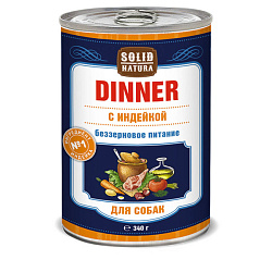 Solid Natura Dinner влажный корм для собак с индейкой 340гр