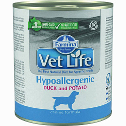Farmina Vet Life Dog Hypoallergenic консервы для собак при аллергии с уткой и картофелем 300гр