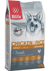 Blitz Classic Dog Adult корм сухой для собак взрослых с курицей и рисом 2кг