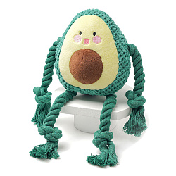 Игрушка для собак Mr.Kranch Авокадо плюшевая с канатиками и пищалкой 13,5 см 