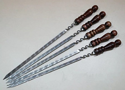 Шампур плоский 610мм нерж.сталь 10*1,5 мм деревянная ручка Ш237