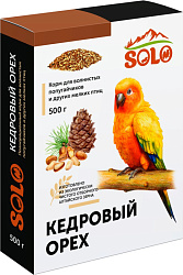 SOLO Кедровый орех корм для волнистых попугаев и мелких птиц 500гр