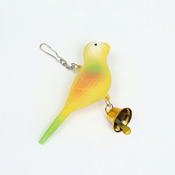 Игрушка для птиц "Птичка" с колокольчиком 11,9*3,4*12.5 см, жёлтая   9188425