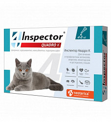 Inspector Quadro для кошек капли на холку 4-8кг