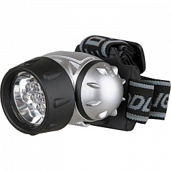 Фонарь Ultraflash LED 5351 (налобный, металлик 7 LED, 3 режима, 3*ААА, пласт. коробка)