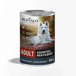 Mr.Buffalo Adult влажный корм для собак взрослых мясное ассорти с говядиной 400гр
