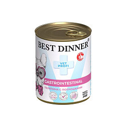 Best Dinner Vet Profi GastroIntestinal диетический влажный корм для собак с чувствительным пищеварением телятина,потрошки 340гр