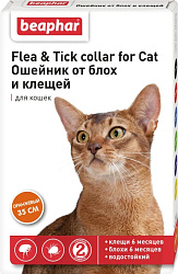 Beaphar Flea & Tick Collar Ошейник для кошек оранжевый от блох 6 мес. и клещей 6 мес. 35см