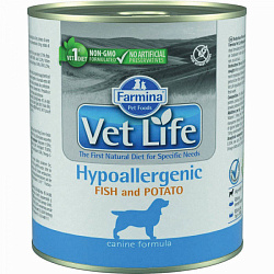 Farmina Vet Life Dog Hypoallergenic консервы для собак при аллергии с рыбой и картофелем 300гр