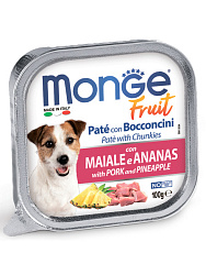 Monge Dog Fruit консервы для собак взрослых со свининой и ананасом 100гр