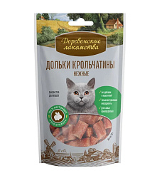Деревенские лакомства для кошек дольки крольчатины нежные 45гр
