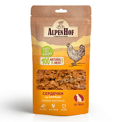 Лакомство для кошек AlpenHof сердечки из курицы 50гр