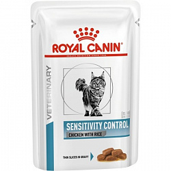 Royal Canin Veterinary Sensitivity Control диетический влажный корм для кошек при пищевой аллергии или непереносимости курица в соусе 85гр