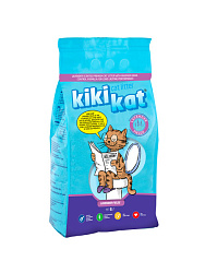 KikiKat супер-белый комкующийся наполнитель с ароматом "Лаванда" 5л