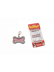 Адресник Д Косточка со стразами 32*21мм 190801