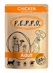 P.E.P.P.O Adult влажный корм для кошек взрослых с курицей в соусе 85гр