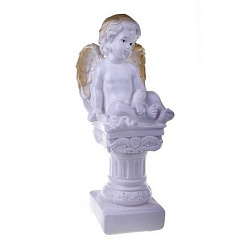 Фигура садовая Ангел на пьедестале белый 42см.  793897