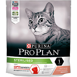 Pro Plan Cat Adult Sterilised Sensitive корм сухой для кошек стерилизованных для поддержания органов чувств с лососем 400гр