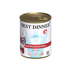 Best Dinner Vet Profi GastroIntestinal диетический влажный корм для собак с чувствительным пищеварением конина 340гр 