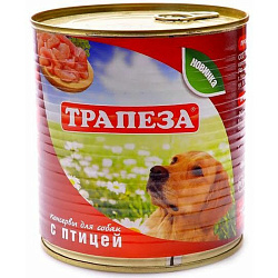 Трапеза влажный корм для собак, фарш из мяса птицы 750гр