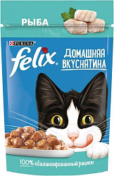 Felix Домашняя вкуснятина влажный корм для кошек взрослых с рыбой 75гр