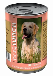 Dog Lunch консервы для собак с ягненком, потрошками и рисом в желе 410гр