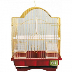 Клетка для птиц №1  30*23*39см Фигурная комплект 113 золото