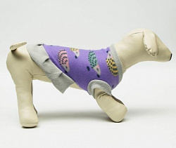 Толстовка для собак с юбочкой Ежики размер S (ДС 25, ОШ 25, ОГ 35 см), серо-фиолетовая   7030723