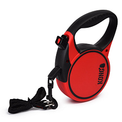 Поводок рулетка Kong Terrain S лента 5м до 20кг красная