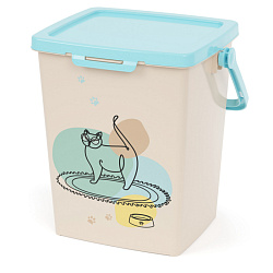 Контейнер для корма (кошки) 5,5л Мур Мяу (с замком)