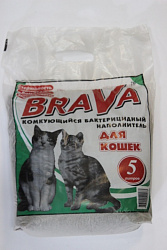BraVa комкующийся наполнитель для гладкошерстных кошек 5л