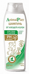Шампунь Animal Play для собак и щенков от блох и клещей 250мл