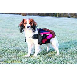 Рюкзак-шлейка для собак Backpack M, черный / красный 50-85 см