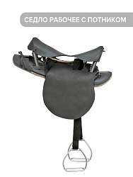 REITER Седло рабочее с потником, узда-недоуздок, широкая подпруга ЧЕРНОЕ