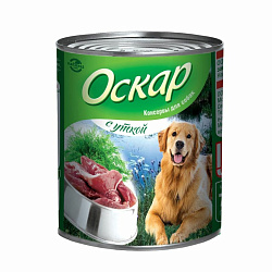Оскар влажный корм для собак, фарш из утки 750гр