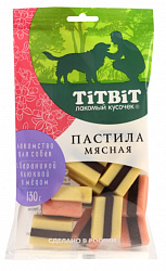 TiTBiT Пастила мясная лакомство для собак с бараниной, клюквой и медом 130гр