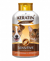 Шампунь KERATIN+ Sensitive для кошек и собак гипоаллергенный