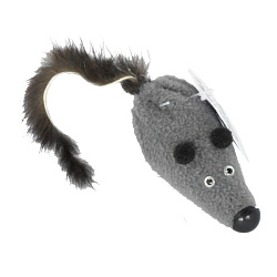 Игрушка для кошек GoSi Мышь-милаха серая с норковым хвостом 07080