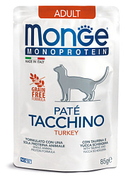 Monge Cat Monoprotein Adult консервы для кошек взрослых с индейкой 85гр