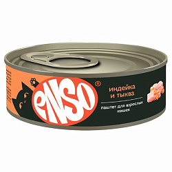Enso Basic консервы для кошек, полнорационный, профилактика МКБ, с индейкой и тыквой, паштет 100гр