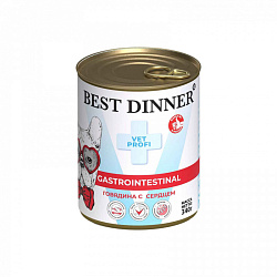 Best Dinner Vet Profi GastroIntestinal диетический влажный корм для собак с чувствительным пищеварением говядина с сердцем 340гр