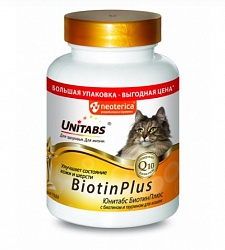 Unitabs BiotinPlus с Q10 для кошек биотин и таурин 200тб