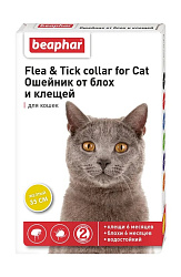 Beaphar Flea & Tick Collar Ошейник для кошек желтый от блох 6 мес. и клещей 6 мес. 35см
